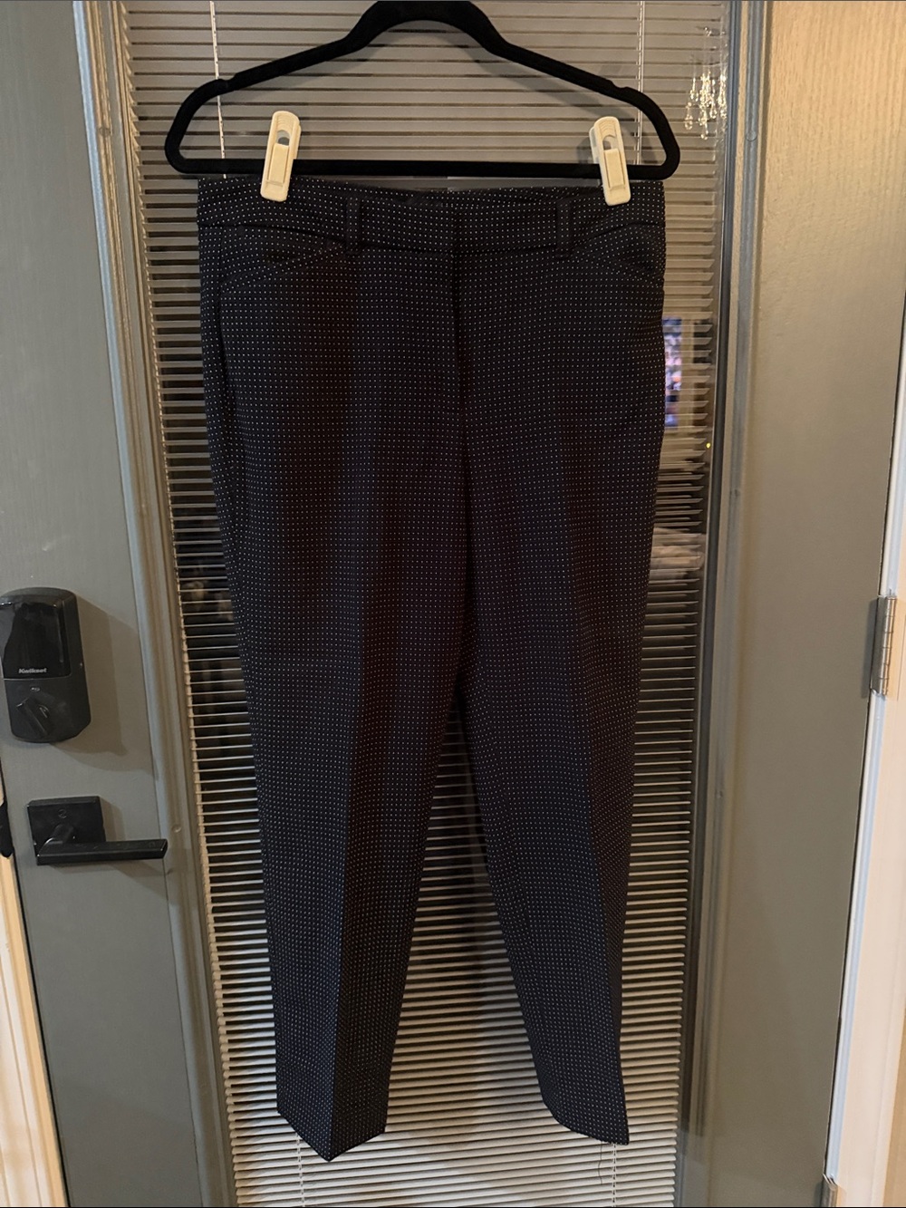 White House Black Market Black Microdot Cropped Dress Pants